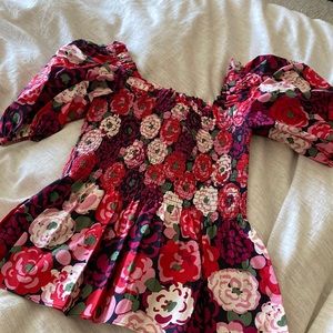NWT KATE SPADE FLORAL PUFF SLEEVE TOP XS